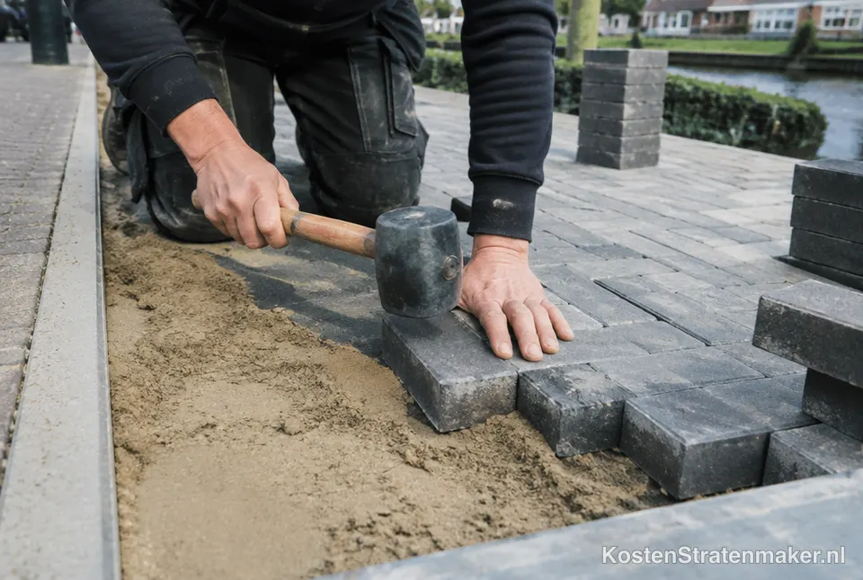 Stratenmaker legt klinkers opnieuw